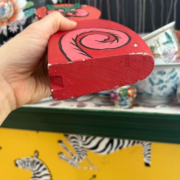 Vintage Red and Green Cat Decor Accent with Mystical Eyes - Picture 10 of 12